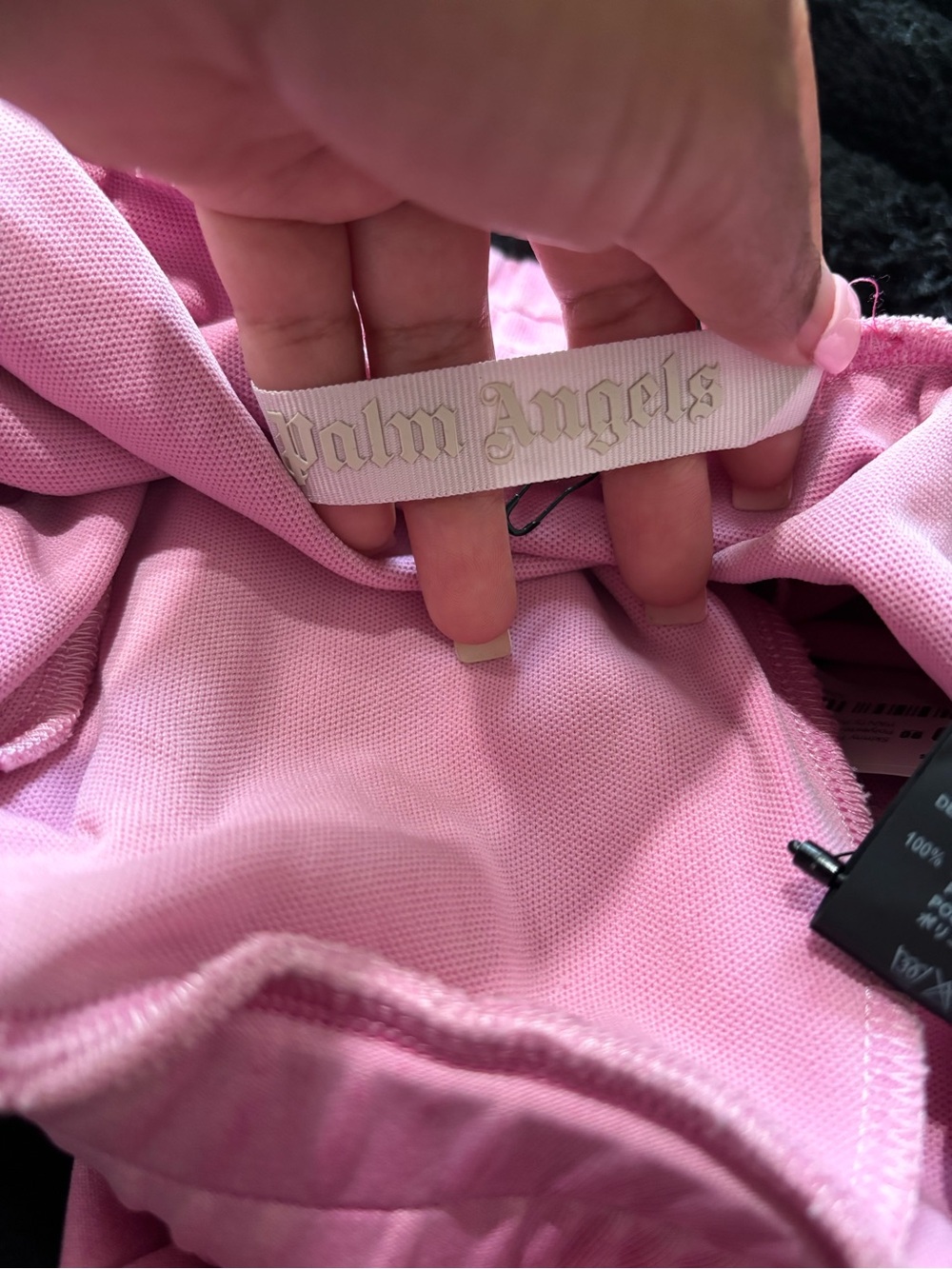Palm Angels Pink Velour Joggers with Contrast Stripe - Picture 5 of 5